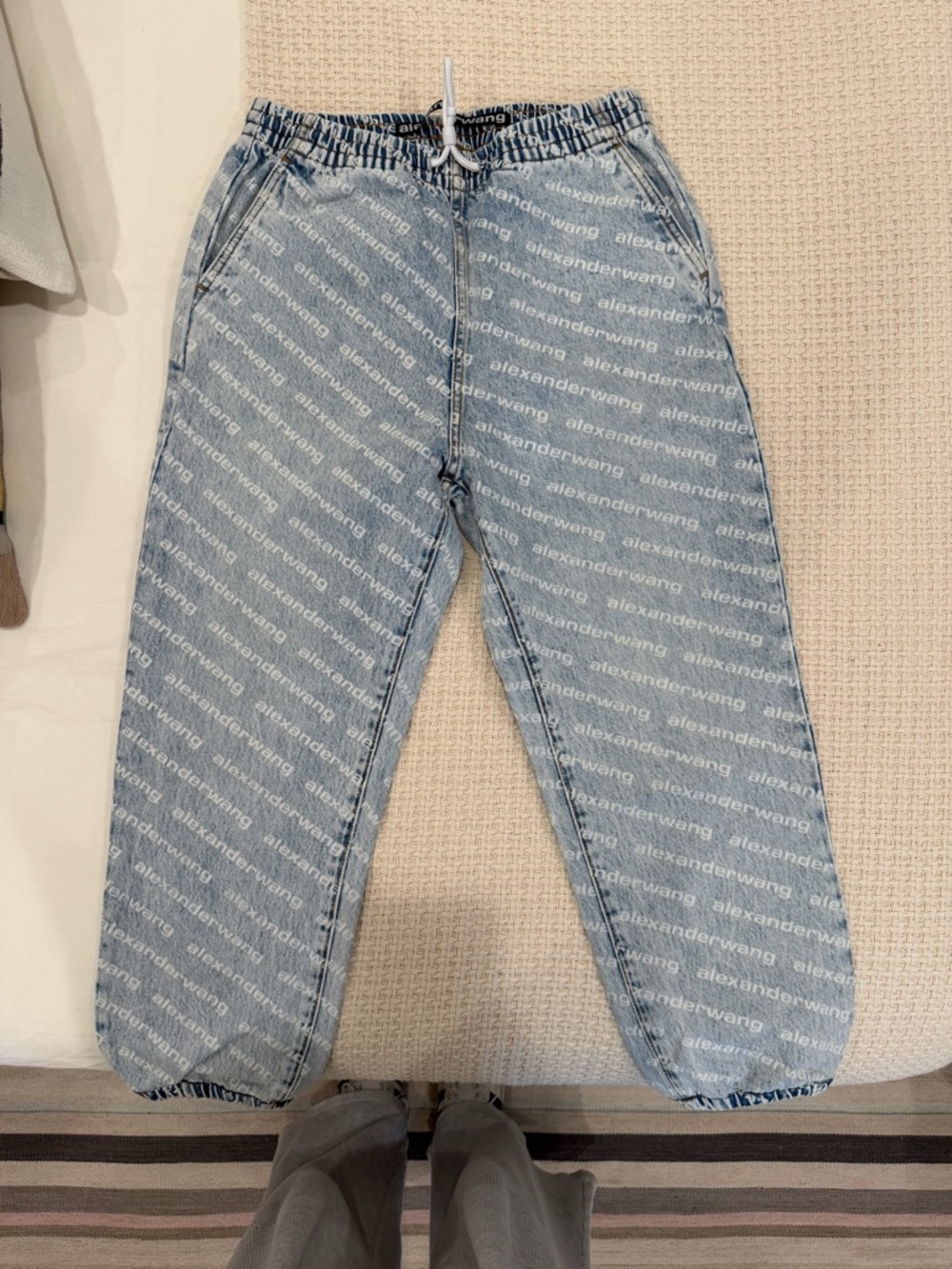 Alexander Wang logo print denim jogger jeans size S